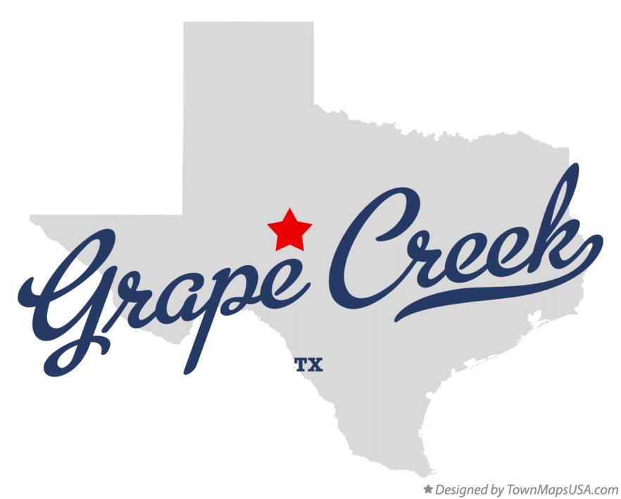 Map of Grape Creek Texas TX