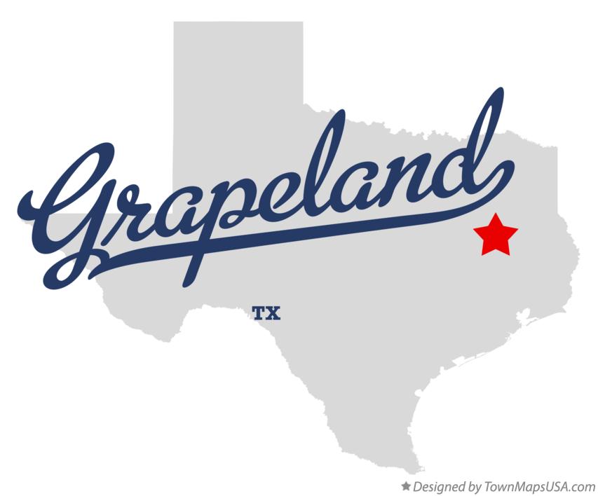 Map of Grapeland Texas TX