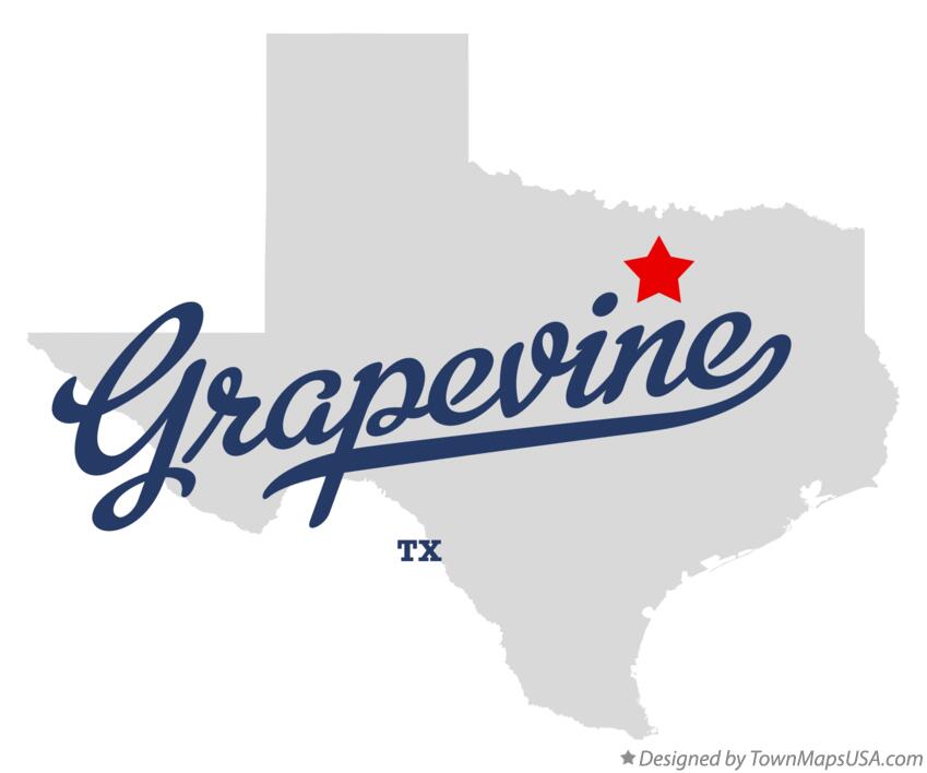 Map of Grapevine Texas TX