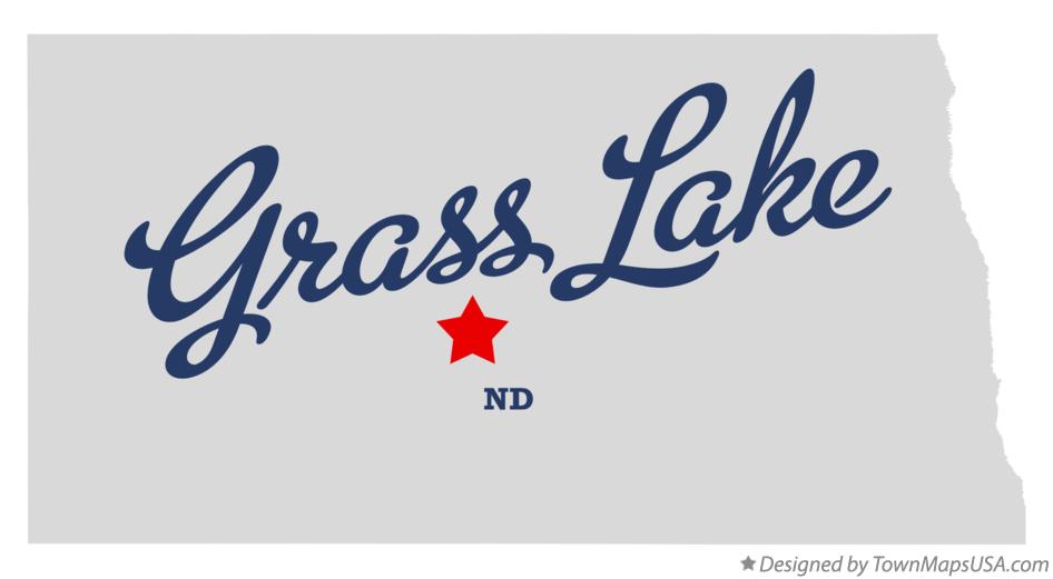 Map of Grass Lake North Dakota ND