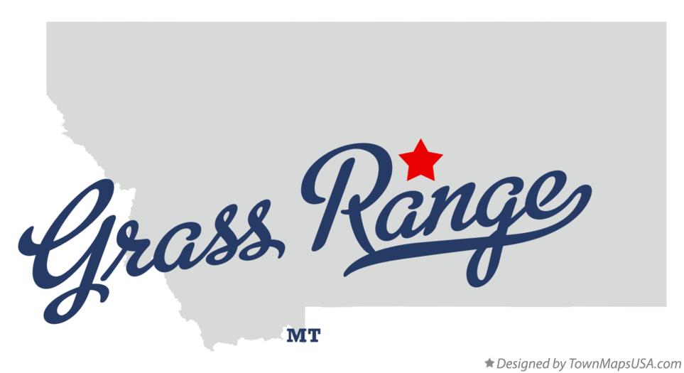 Map of Grass Range Montana MT