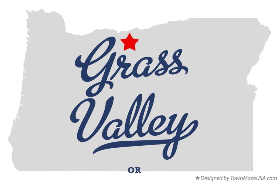 Map of Grass Valley Oregon OR