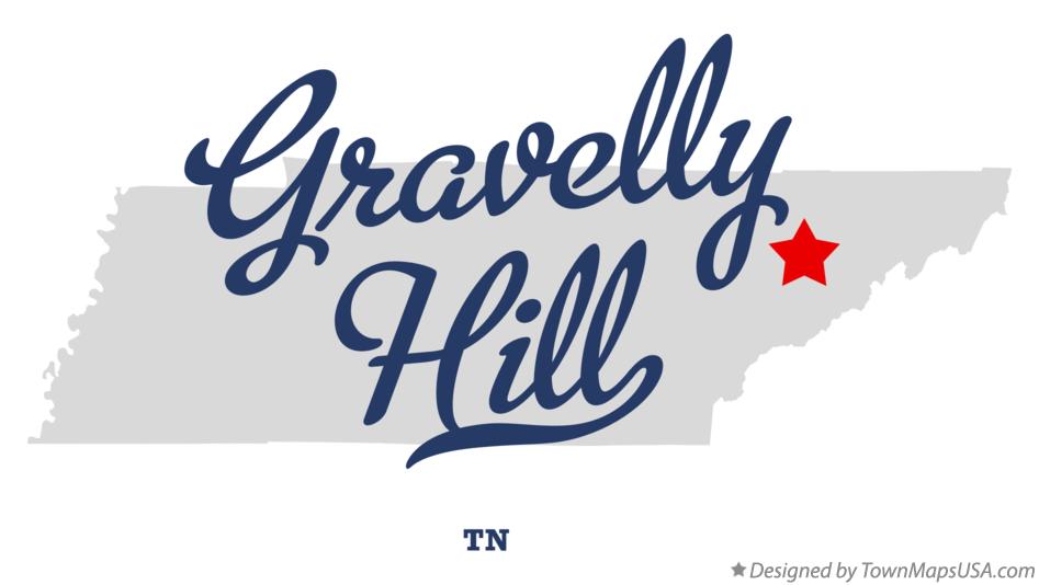 Map of Gravelly Hill Tennessee TN