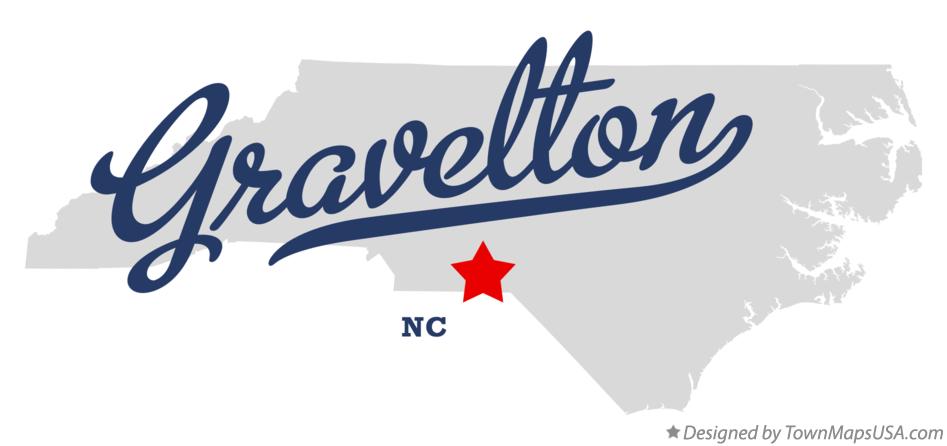 Map of Gravelton North Carolina NC