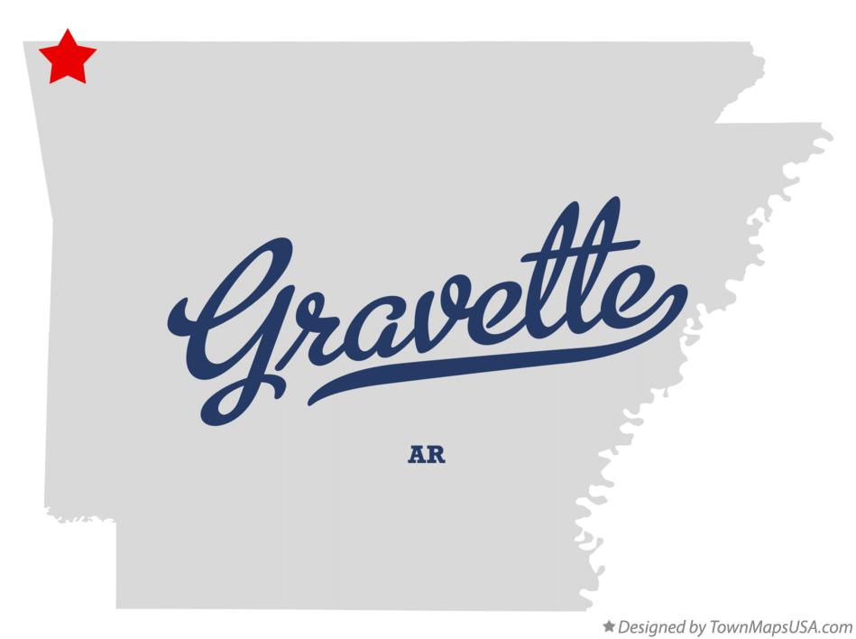 Map of Gravette Arkansas AR