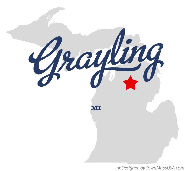 Map of Grayling Michigan MI