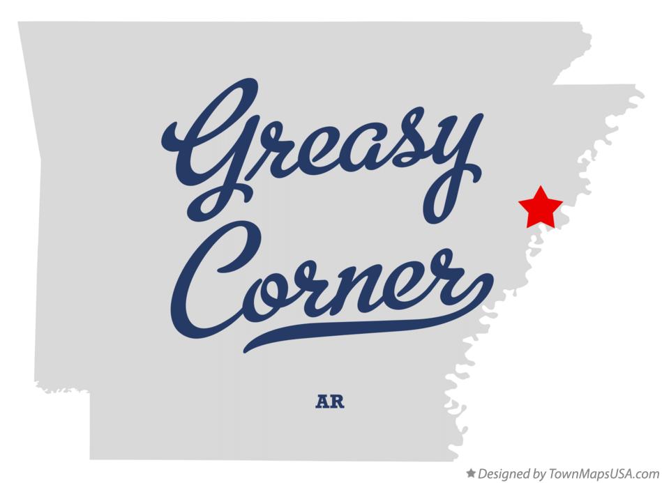 Map of Greasy Corner Arkansas AR