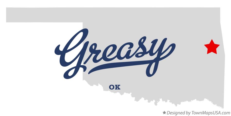 Map of Greasy Oklahoma OK