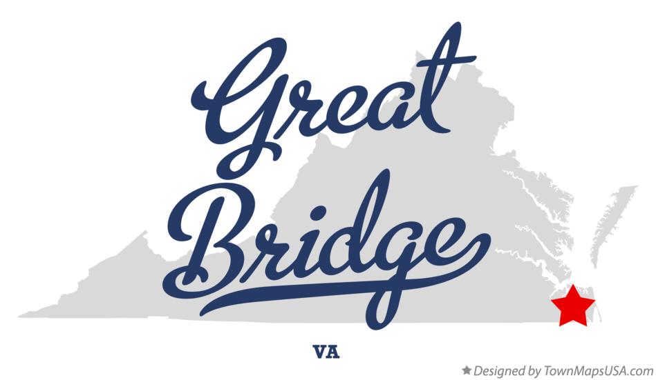 Map of Great Bridge Virginia VA