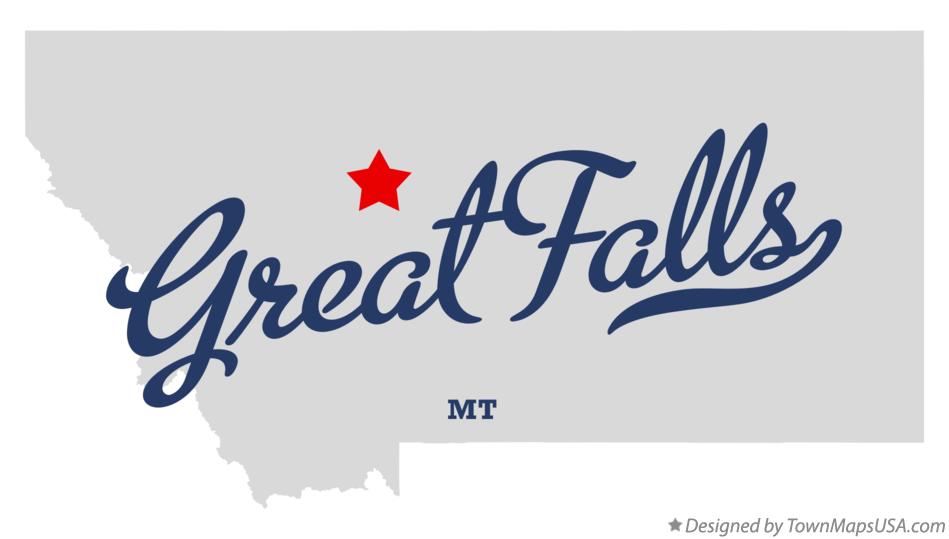 Map of Great Falls Montana MT