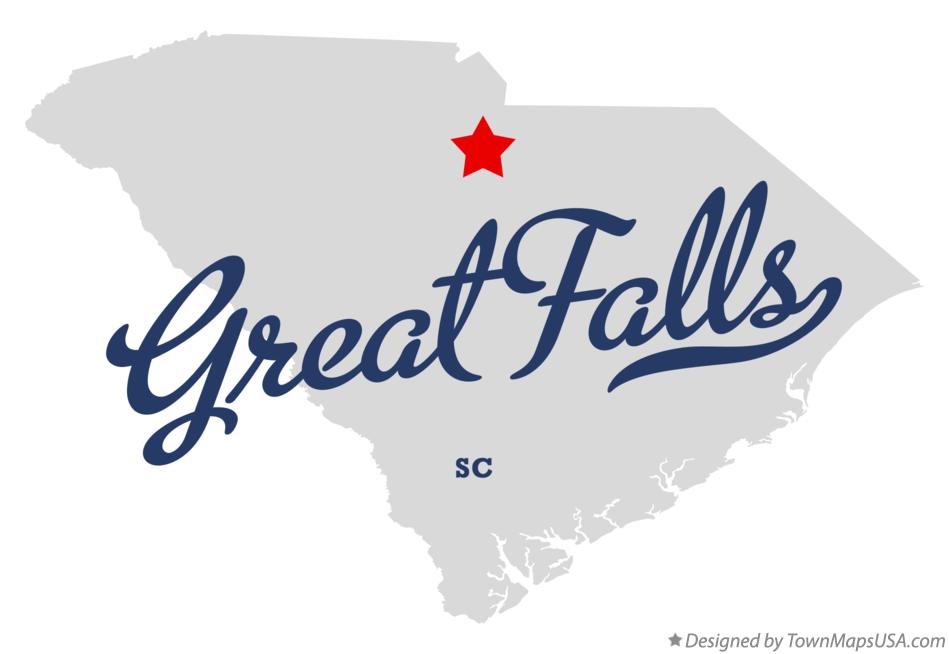 Map of Great Falls South Carolina SC