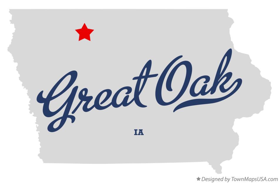 Map of Great Oak Iowa IA