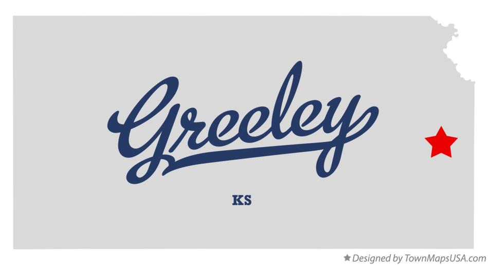 Map of Greeley Kansas KS