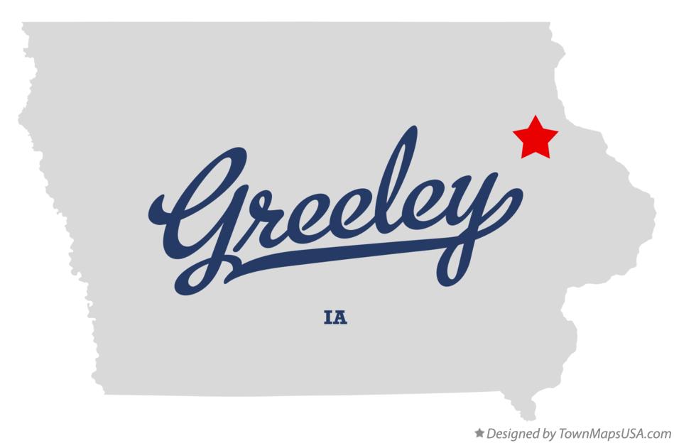 Map of Greeley Iowa IA