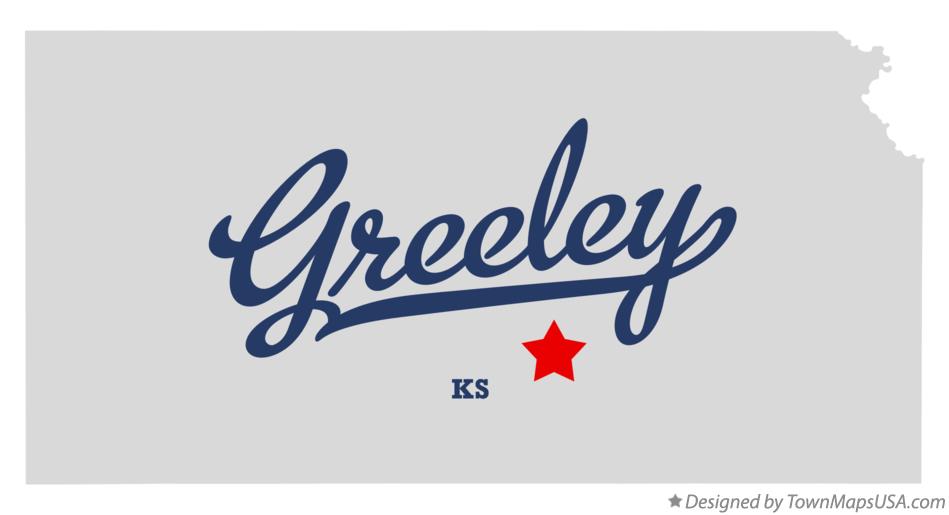 Map of Greeley Kansas KS