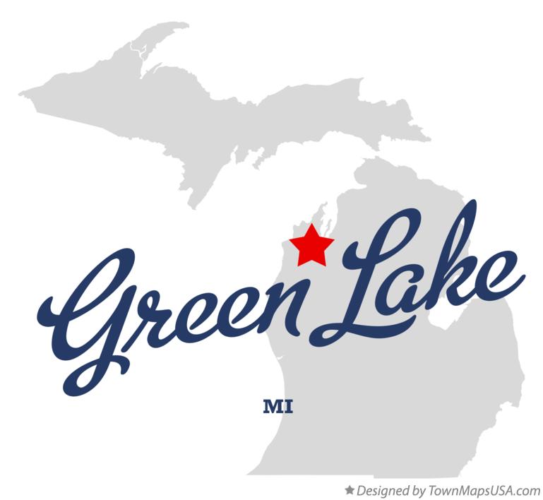 Map of Green Lake Michigan MI