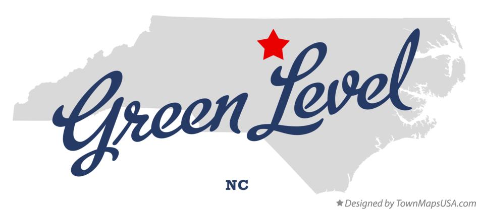 Map of Green Level North Carolina NC