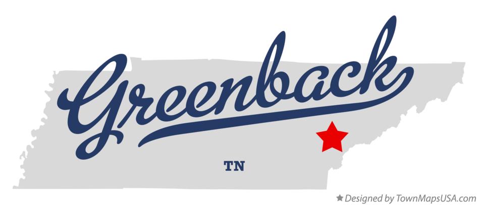 Map of Greenback Tennessee TN