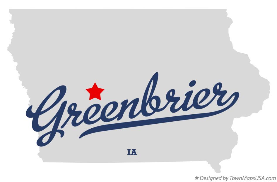 Map of Greenbrier Iowa IA