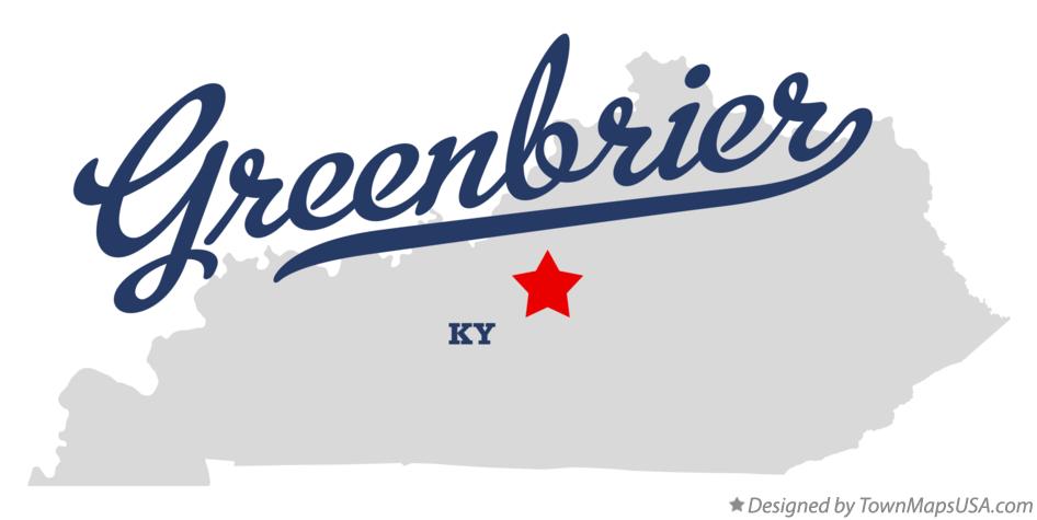 Map of Greenbrier Kentucky KY