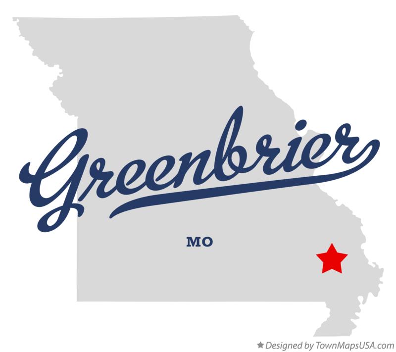 Map of Greenbrier Missouri MO