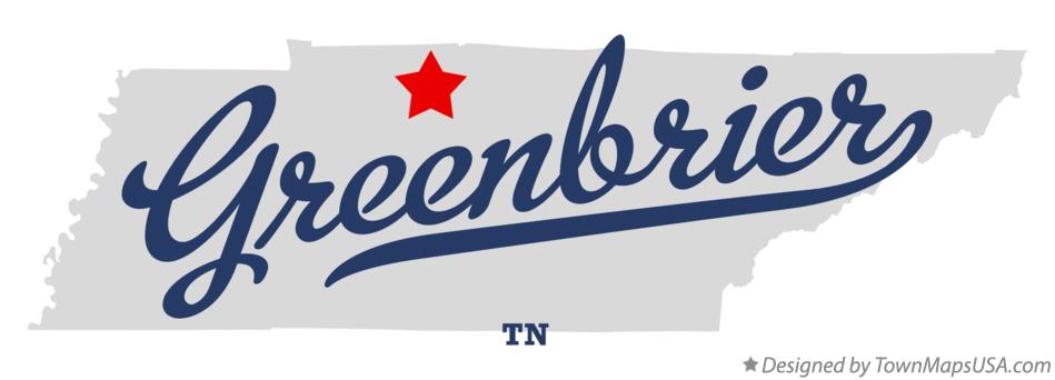 Map of Greenbrier Tennessee TN