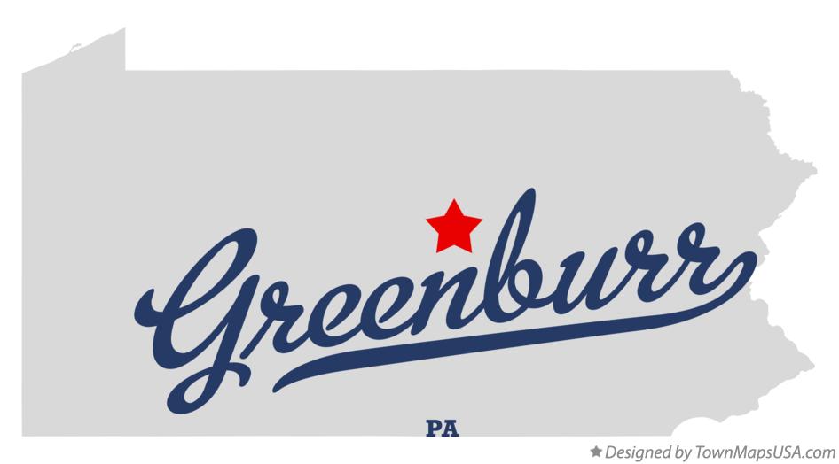Map of Greenburr Pennsylvania PA