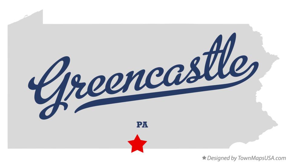 Map of Greencastle Pennsylvania PA