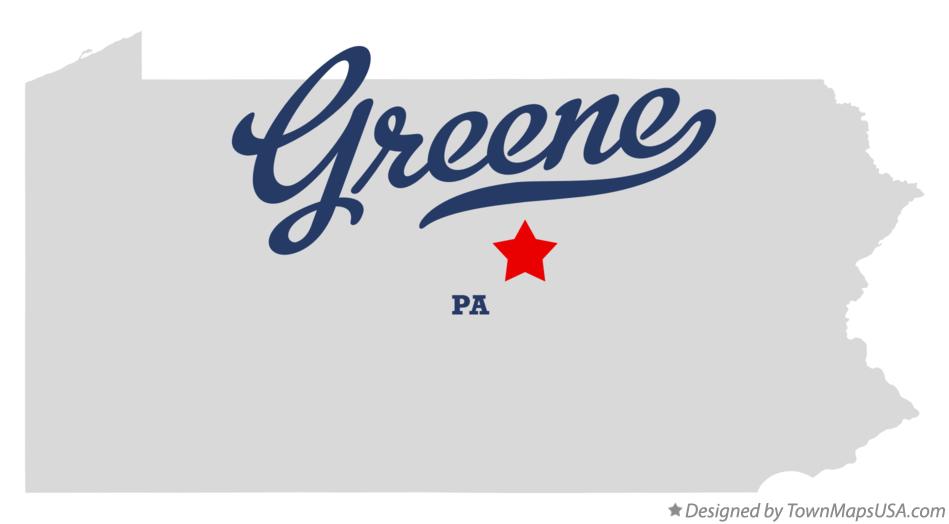 Map of Greene Pennsylvania PA