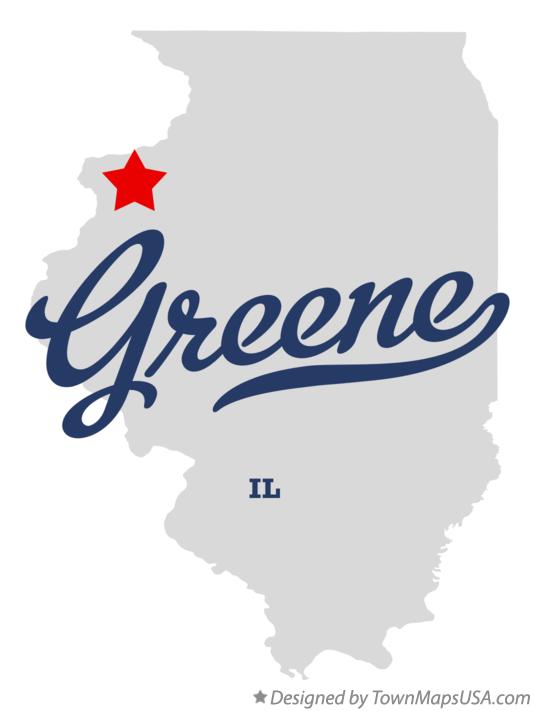 Map of Greene Illinois IL