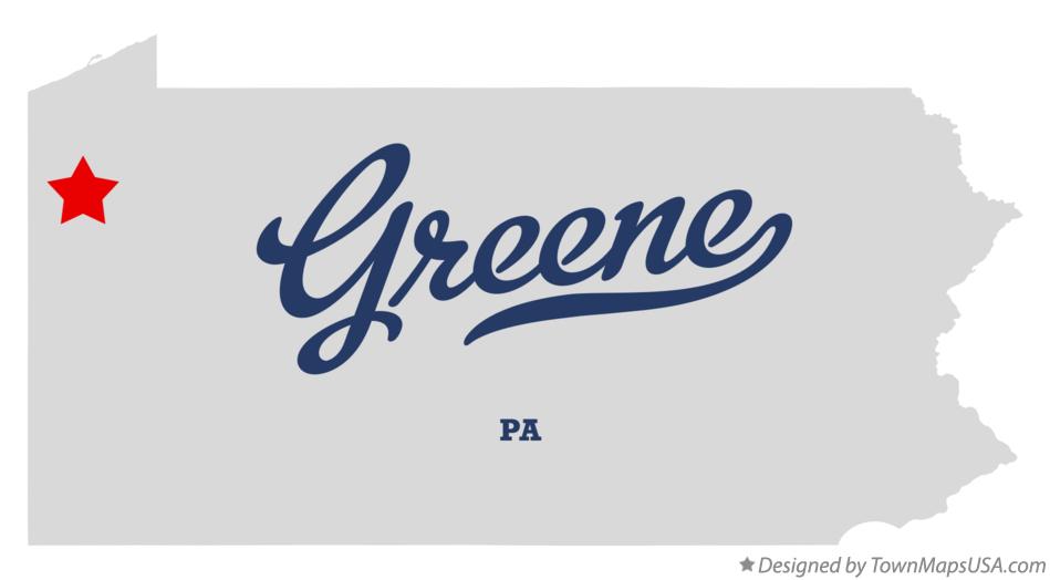 Map of Greene Pennsylvania PA