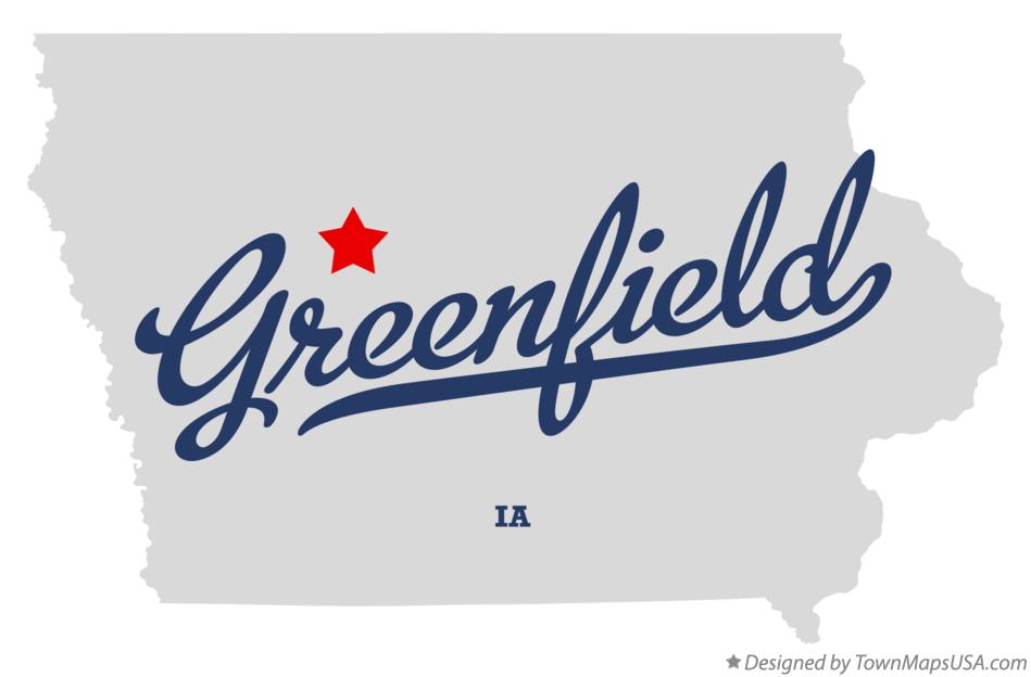 Map of Greenfield Iowa IA