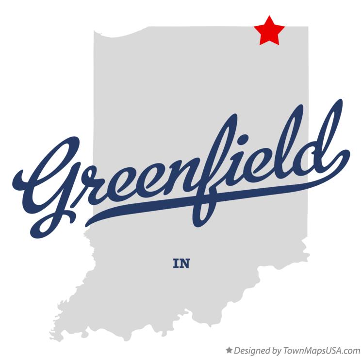 Map of Greenfield Indiana IN