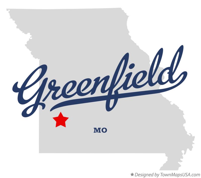 Map of Greenfield Missouri MO