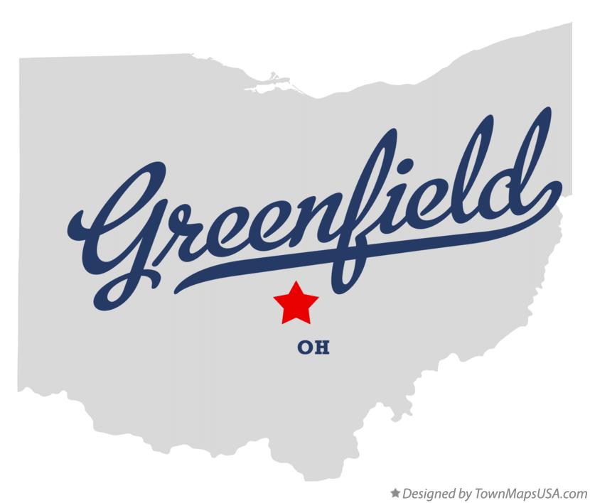 Map of Greenfield Ohio OH