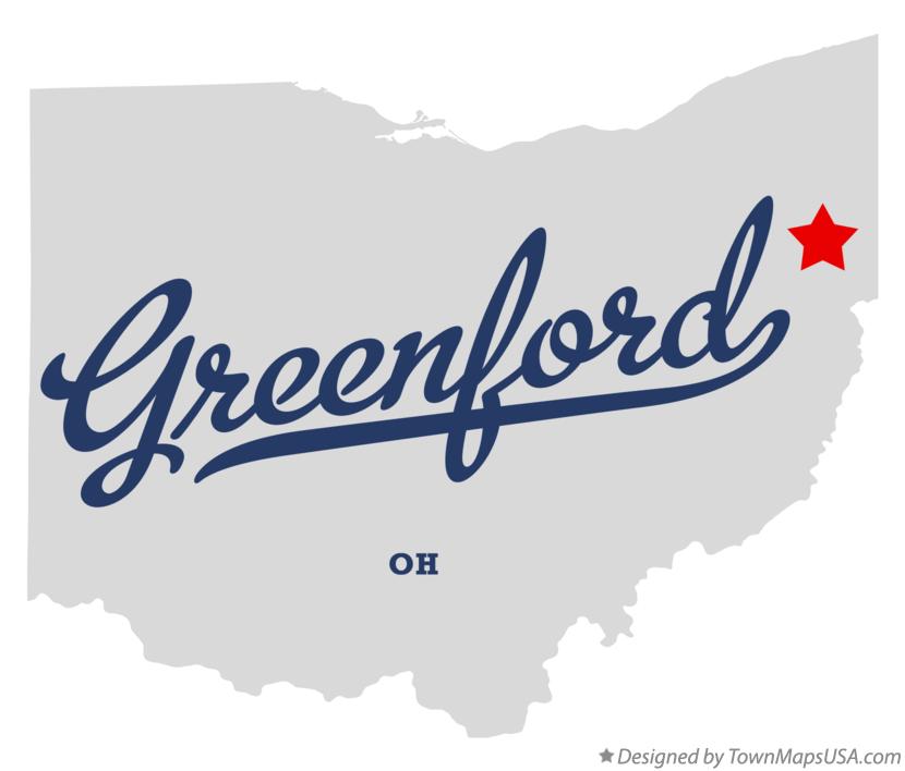 Map of Greenford Ohio OH