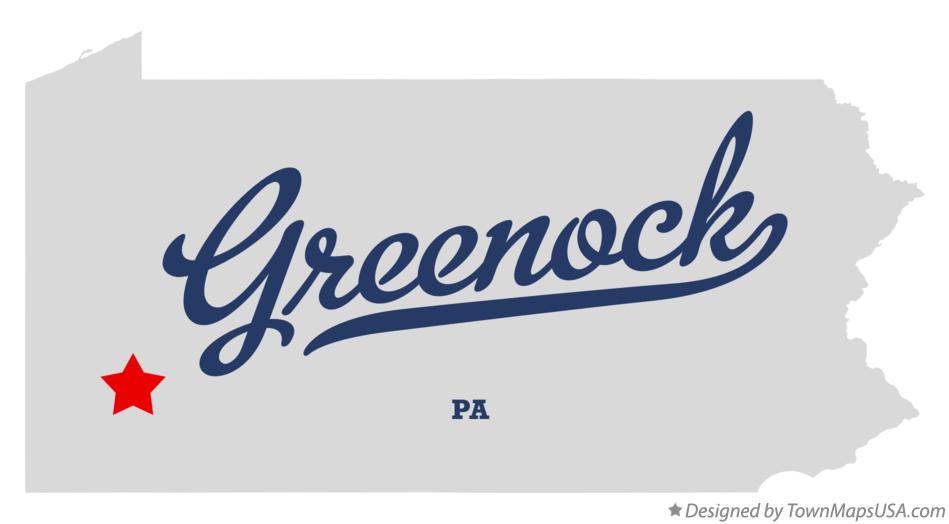 Map of Greenock Pennsylvania PA