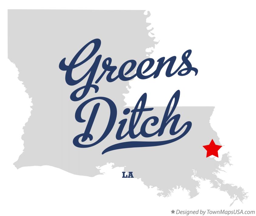 Map of Greens Ditch Louisiana LA