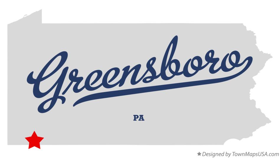 Map of Greensboro Pennsylvania PA