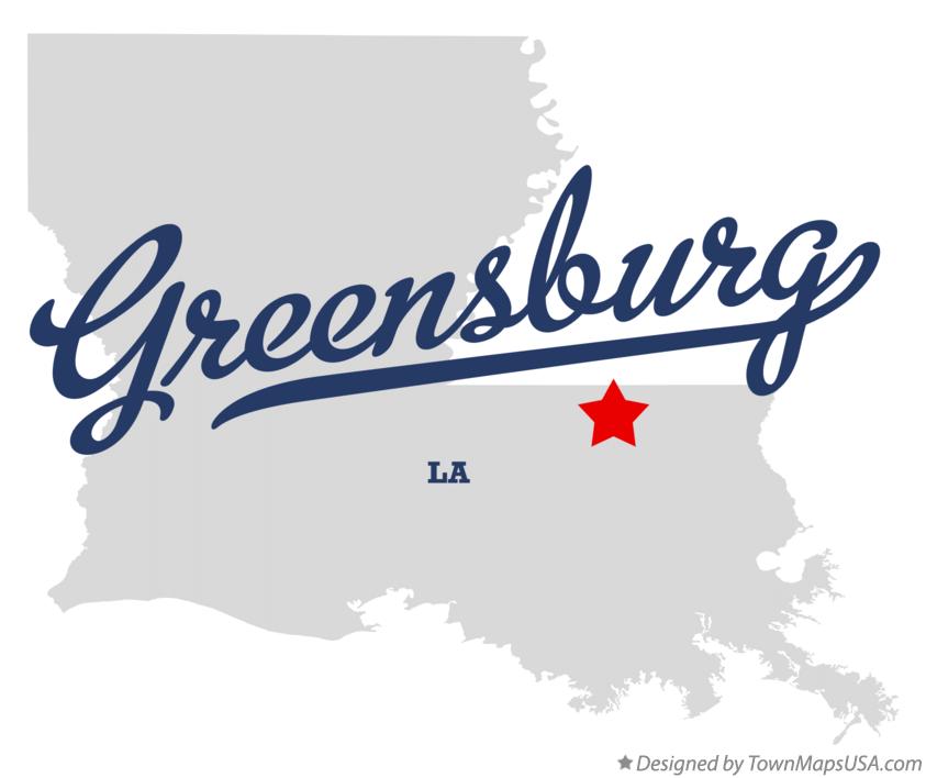 Map of Greensburg Louisiana LA