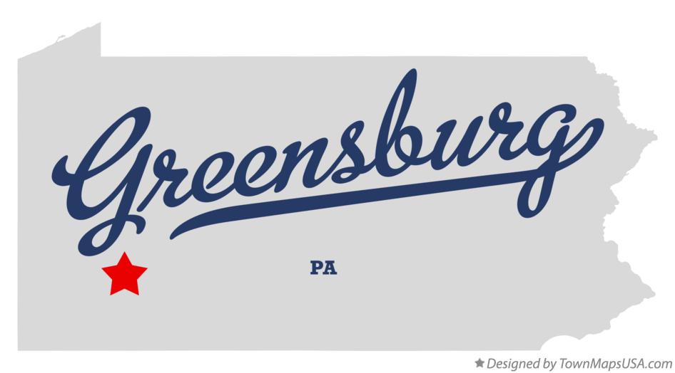 Map of Greensburg Pennsylvania PA