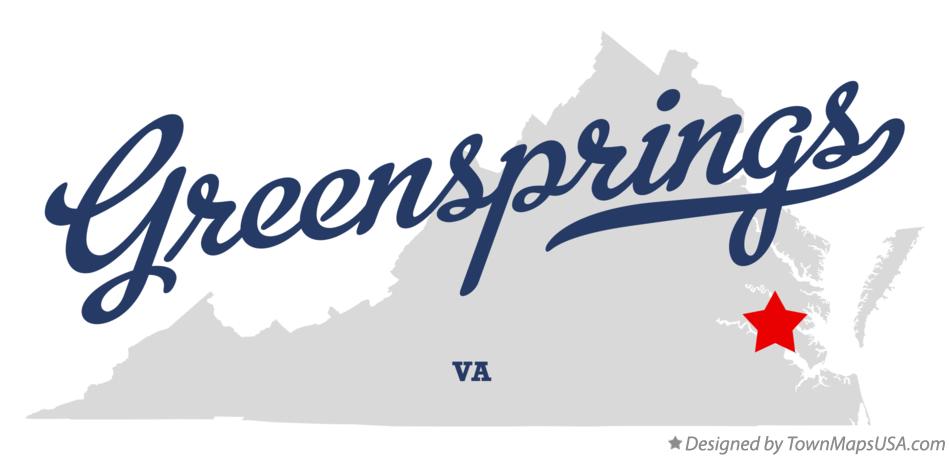 Map of Greensprings Virginia VA