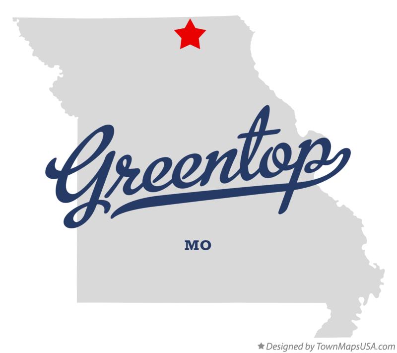 Map of Greentop Missouri MO