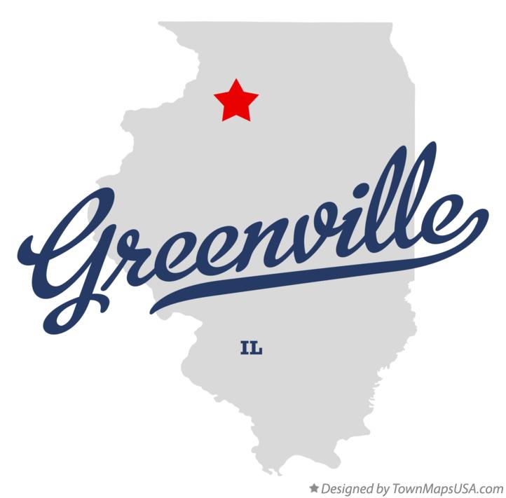 Map of Greenville Illinois IL
