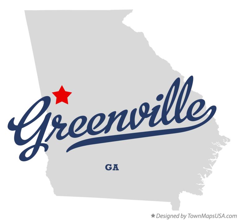 Map of Greenville Georgia GA