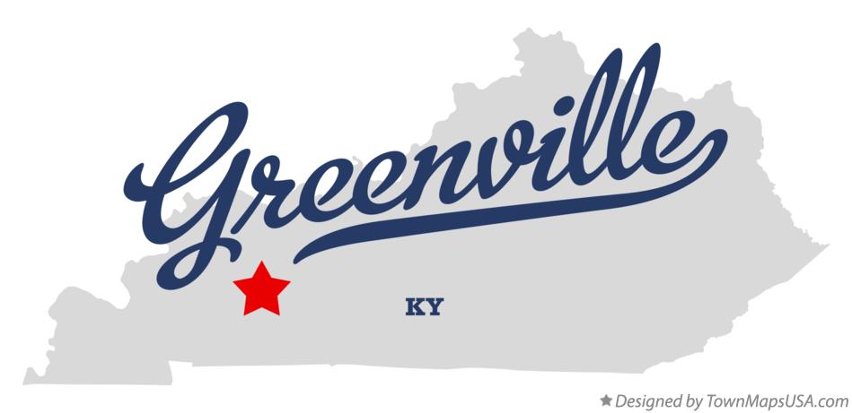 Map of Greenville Kentucky KY