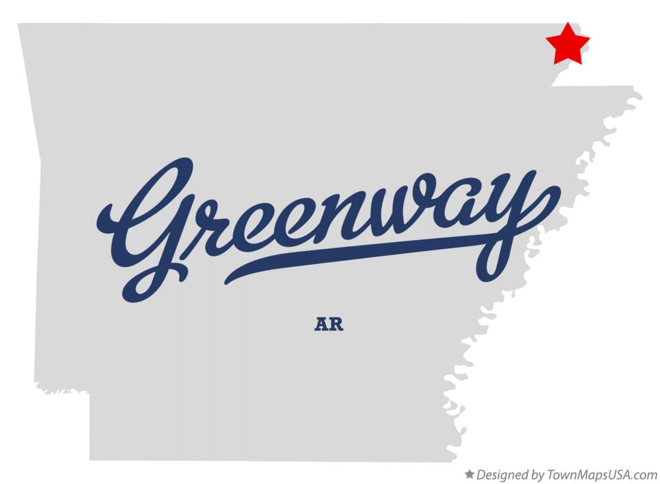 Map of Greenway Arkansas AR