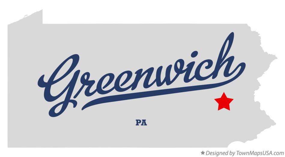 Map of Greenwich Pennsylvania PA