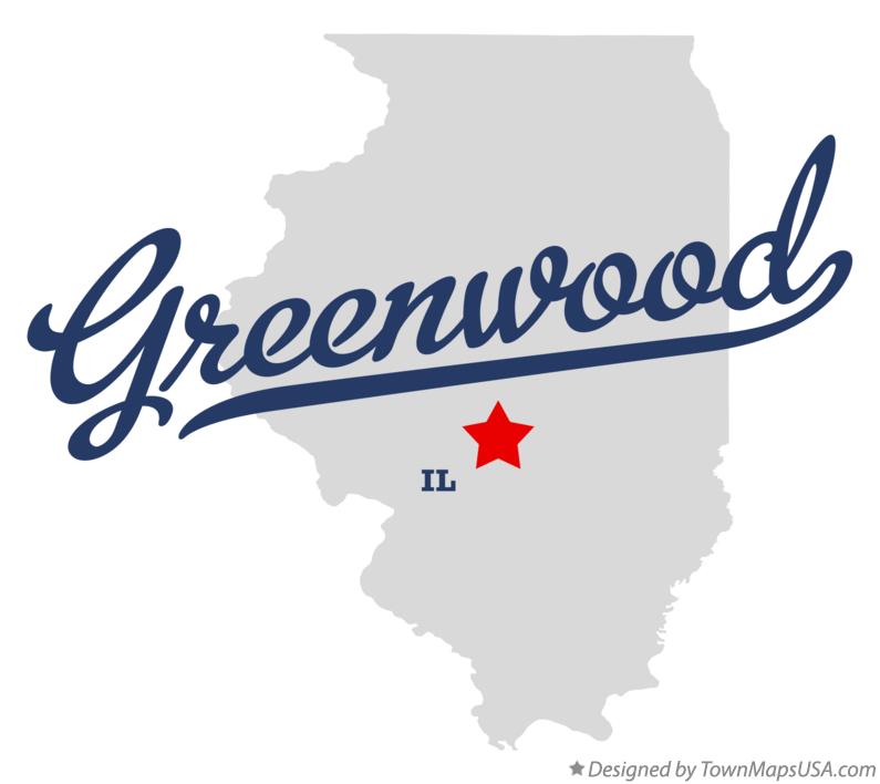 Map of Greenwood Illinois IL