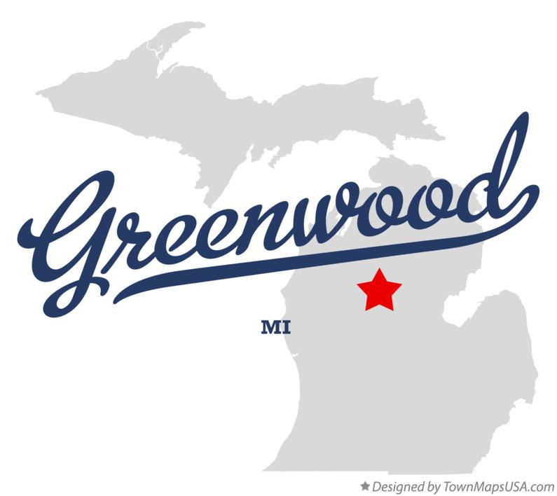Map of Greenwood Michigan MI